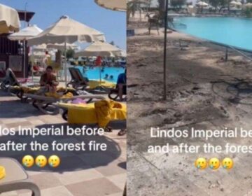 Δεν το χωράει το μυαλό: Βίντεο στο TikTok δείχνει το «πριν» και το «μετά» σε ξενοδοχείο στη Ρόδο που τυλίχτηκε στις φλόγες