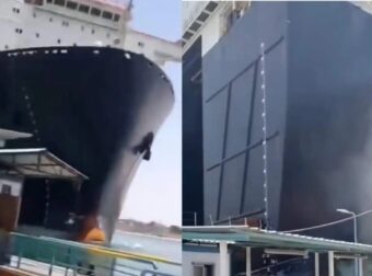 Πλοίο-γίγας «καβάλησε» την προβλήτα στο εμπορικό λιμάνι