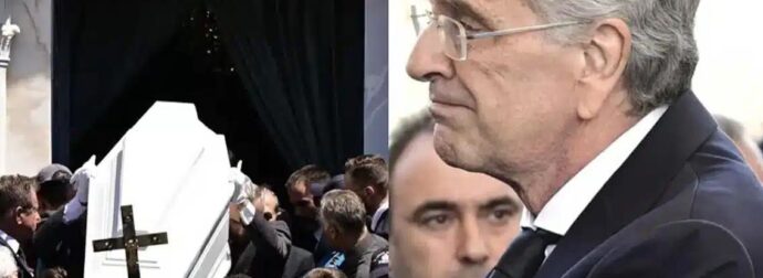 «Έσπασε» μόλις είδε το λευκό φέρετρο της κόρης του: Πόνος ψυχής για την οικογένεια Σαμάρα στην κηδεία της Λένας