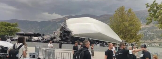 Ματαιώθηκε η συναυλία με Βίσση, Ρέμο, Μέλισσες – Κατέρρευσε το στέγαστρο λόγω αέρα