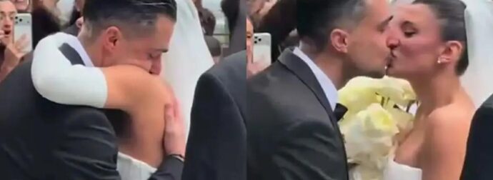 Γάμος Κατσούλη & Ρουμελιώτη: Η συγκίνηση του επιχειρηματία και το παθιασμένο φιλί στην εκκλησία (Βίντεο)