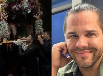 Ο Γιώργος Τσαλίκης στην Ιερά Μονή Φιλοθέης: Κρατάει μαζί με τους γιους του και τον Νικόλαο ντε Γκρες τον Επιτάφιο